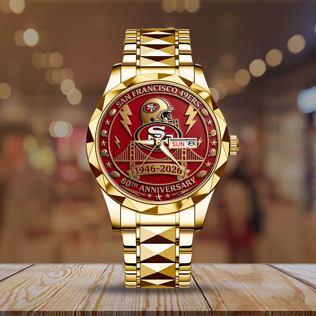 San Francisco 49ers 80th Anniversary Alloy Luxury Quartz Watch – NGHIAVT9307
