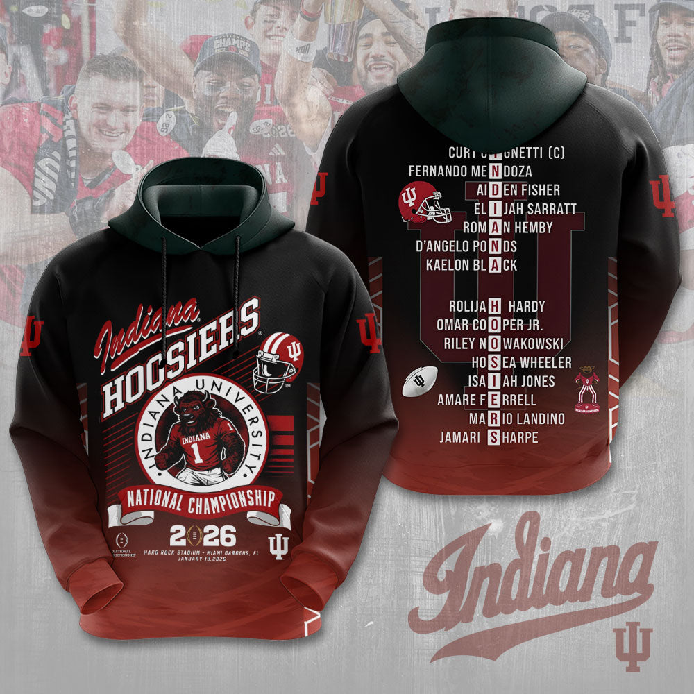 Indiana Hoosier Football 2026 National Championship 3D Apparel – NGHIAVT9469