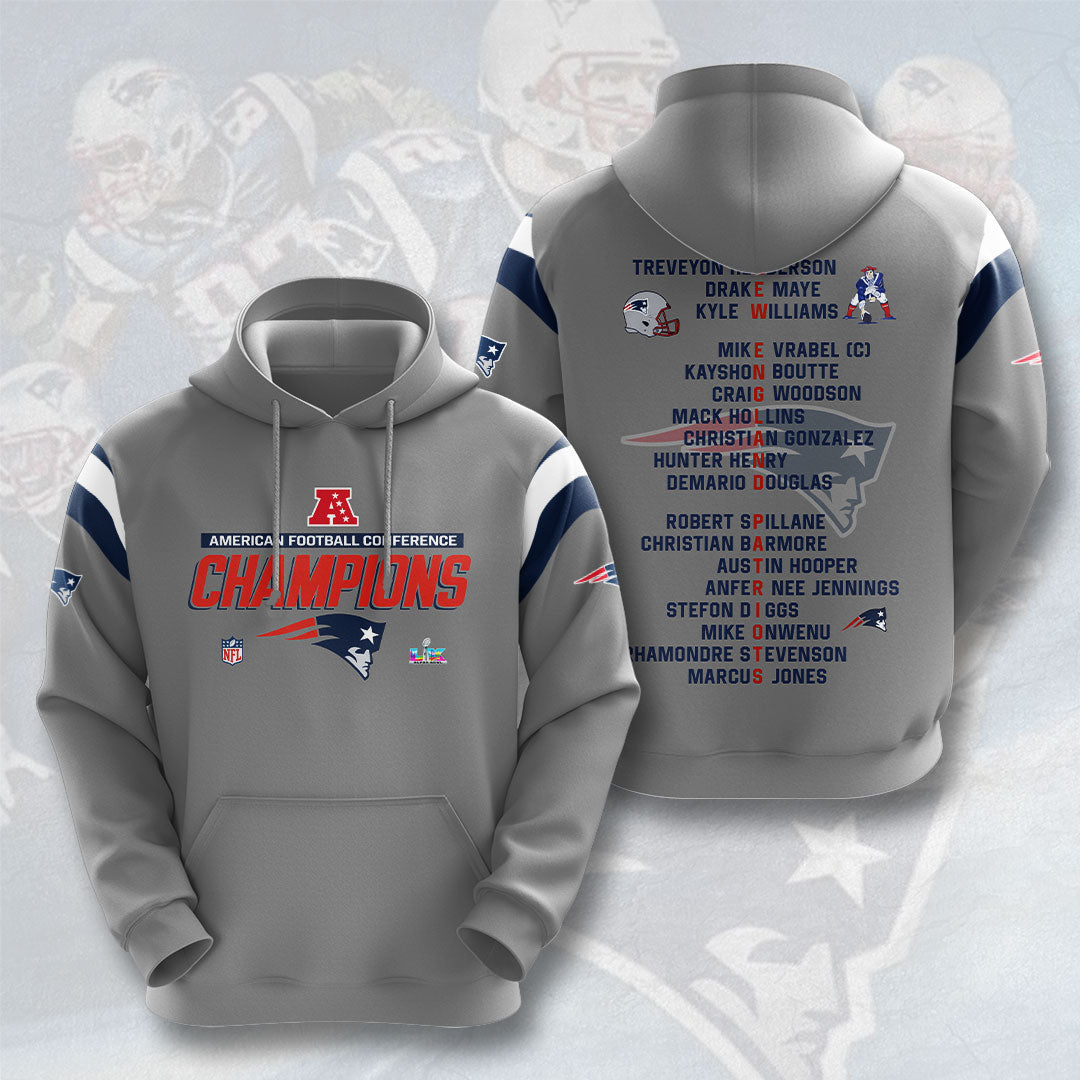 New England Patriots AFC Champions 2026 3D Apparel – NGHIAVT9583