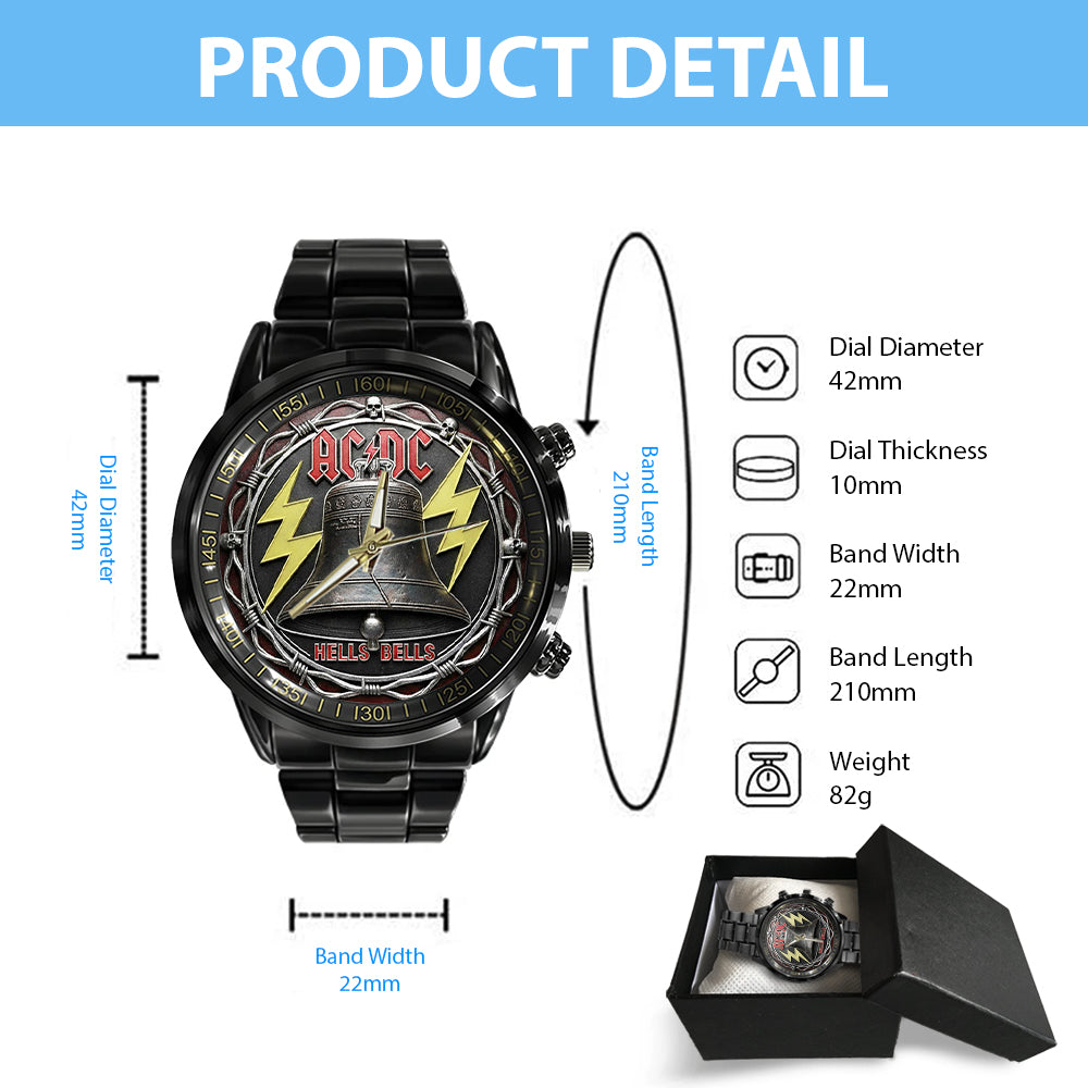 AC/DC Black Stainless Steel Watch – NGHIAVT9602
