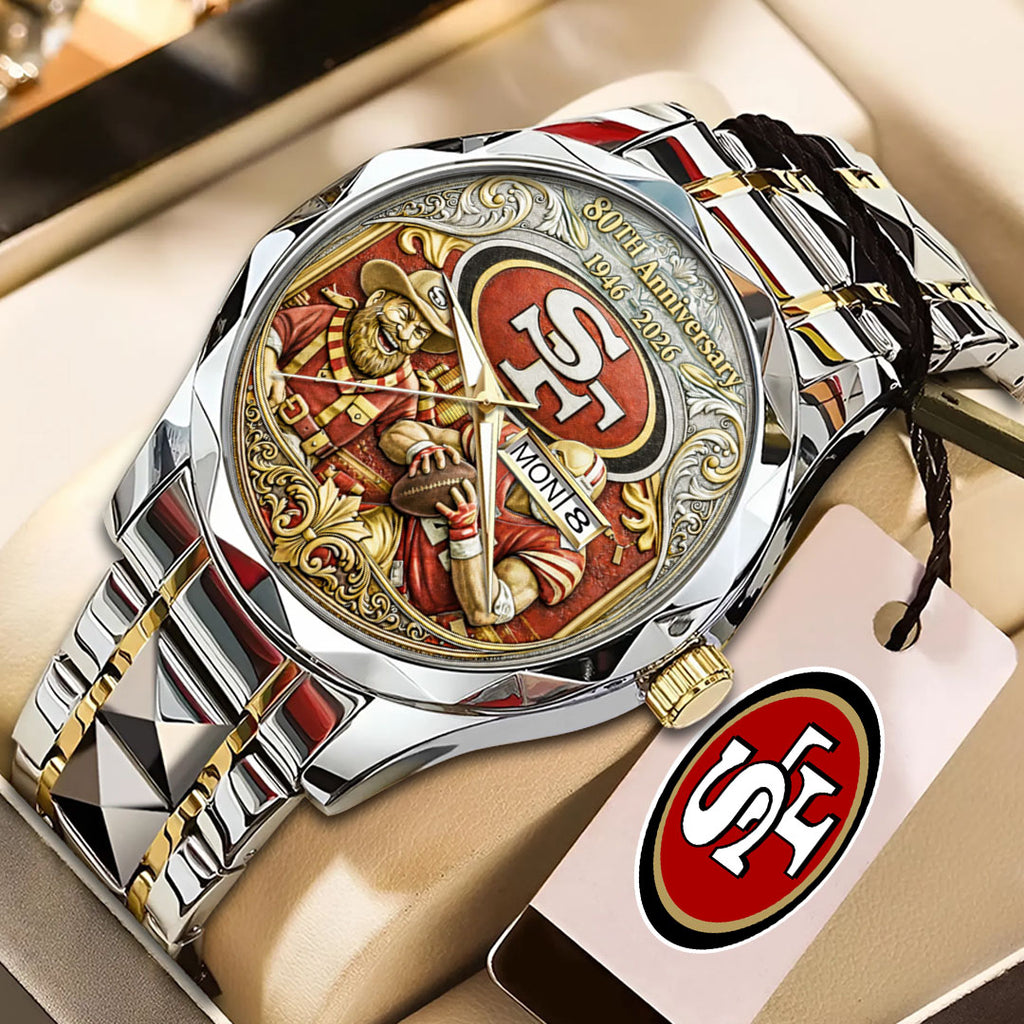 San Francisco 49ers 80th Anniversary Alloy Luxury Quartz Watch – NGHIAVT9626
