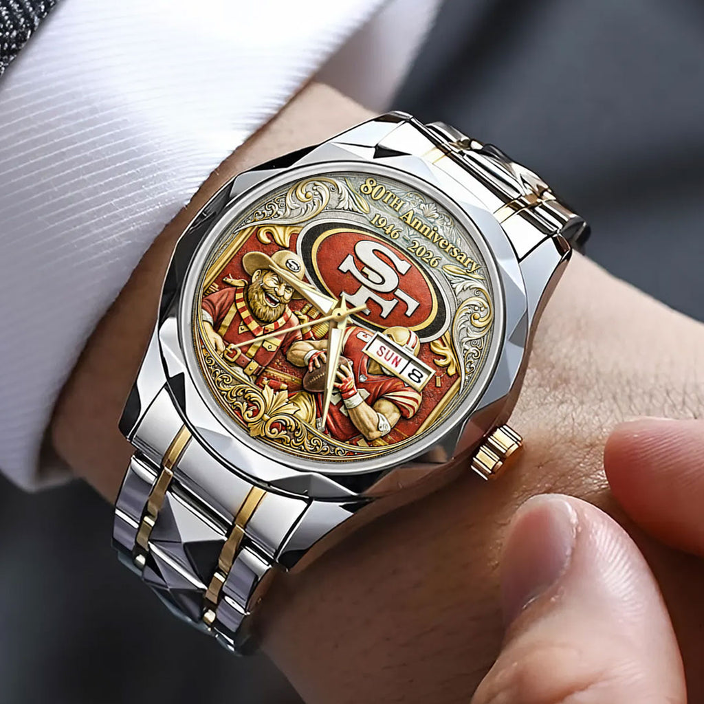 San Francisco 49ers 80th Anniversary Alloy Luxury Quartz Watch – NGHIAVT9626