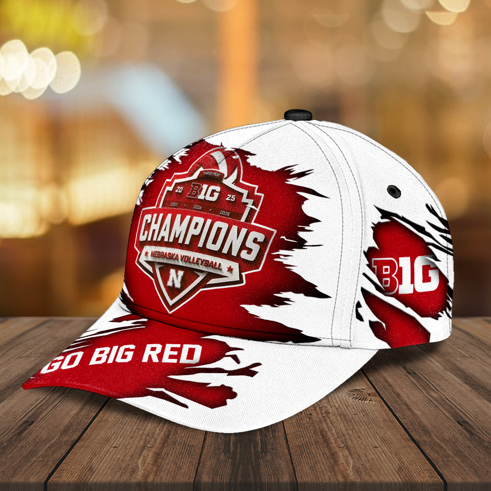 Nebraska Cornhuskers Women's Volleyball 2025 Big Ten Champions Classic Cap – MAITM13878