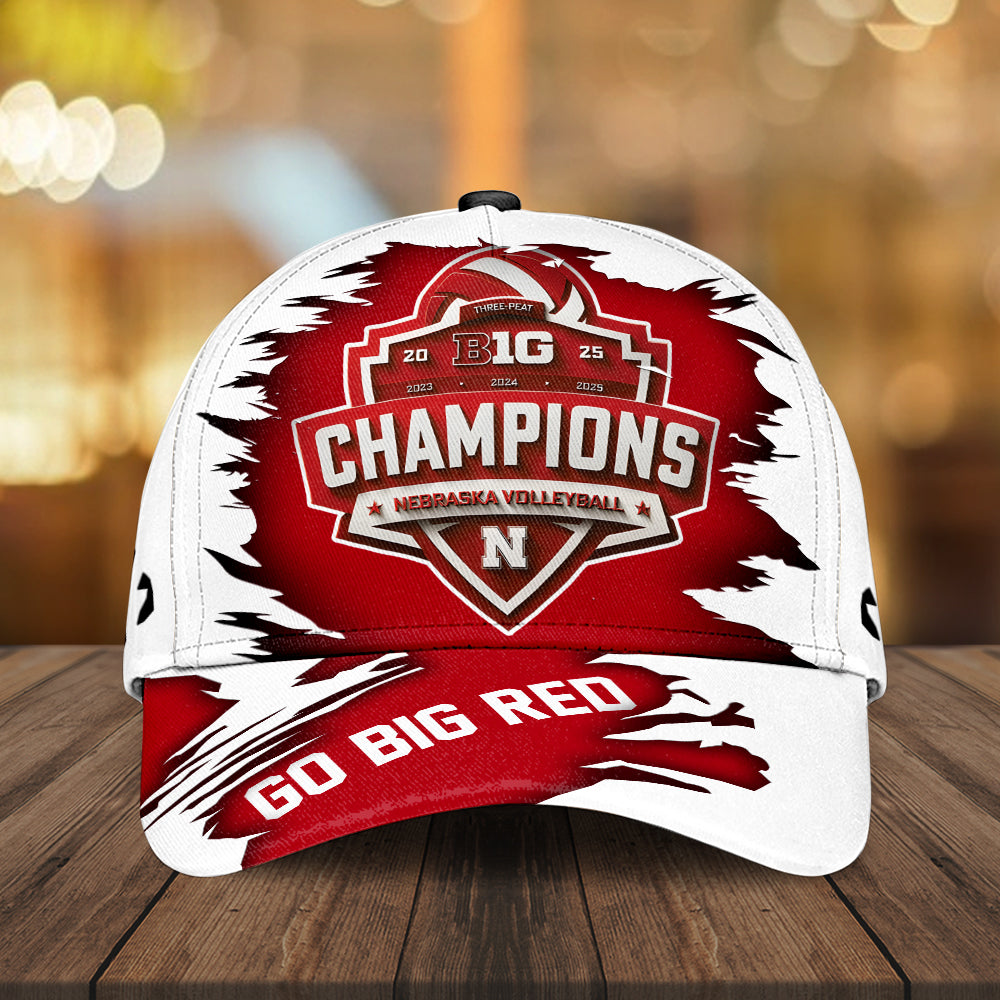 Nebraska Cornhuskers Women's Volleyball 2025 Big Ten Champions Classic Cap – MAITM13878