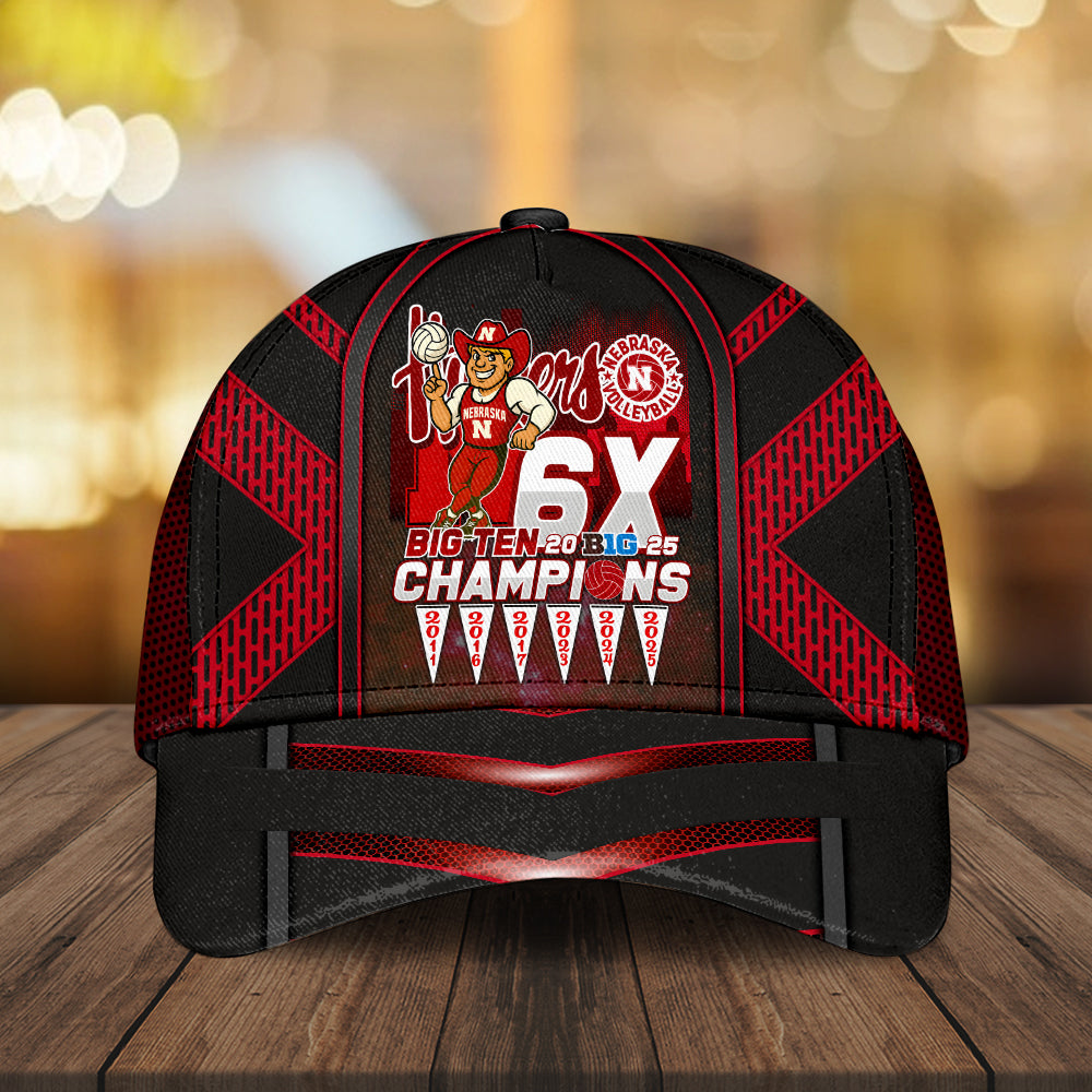Nebraska Cornhuskers Women's Volleyball 2025 Big Ten Champions Classic Cap – MAITM13882