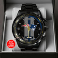 Personalized New England Patriots Black Stainless Steel Watch – TANTN16028