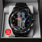 Personalized New England Patriots Black Stainless Steel Watch – TANTN16028