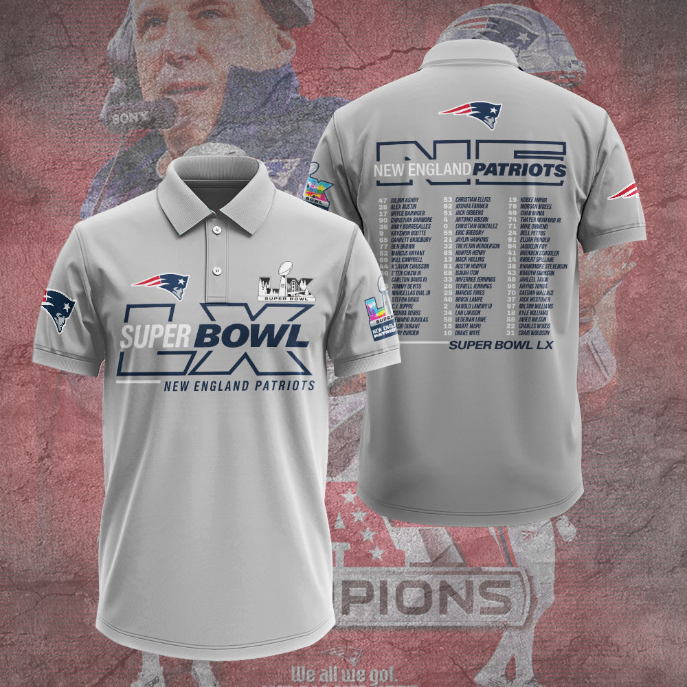 New England Patriots 2025 AFC Champions 3D Apparel – TANTN20615