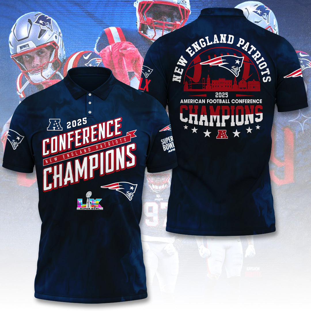 New England Patriots 2025 AFC Champions 3D Apparel – TANTN20620