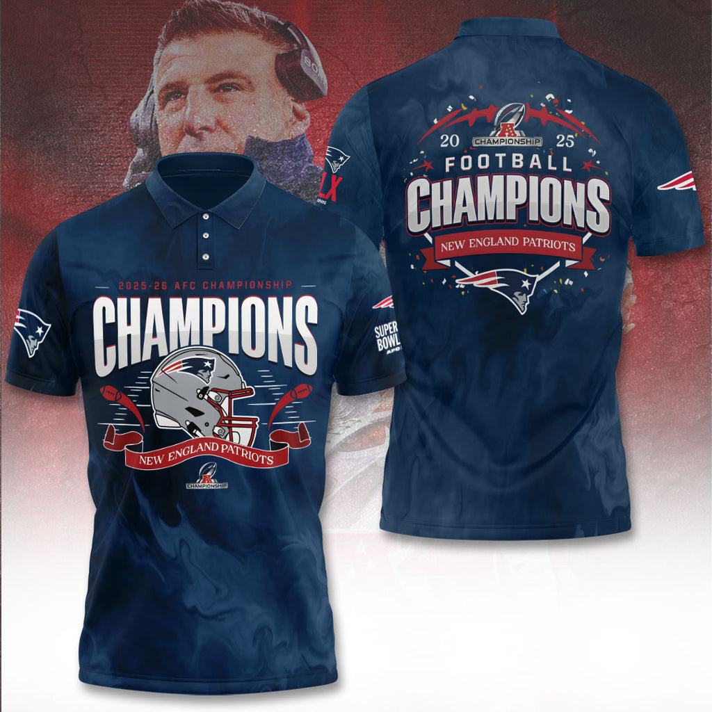 New England Patriots 2025 AFC Champions 3D Apparel – TANTN20622