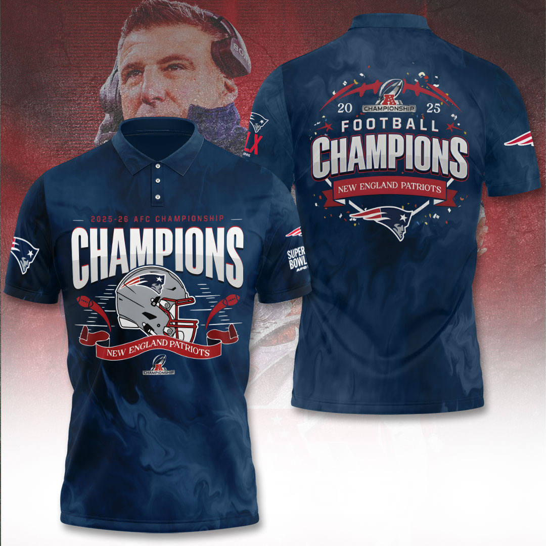 New England Patriots 2025 AFC Champions 3D Apparel – TANTN20622