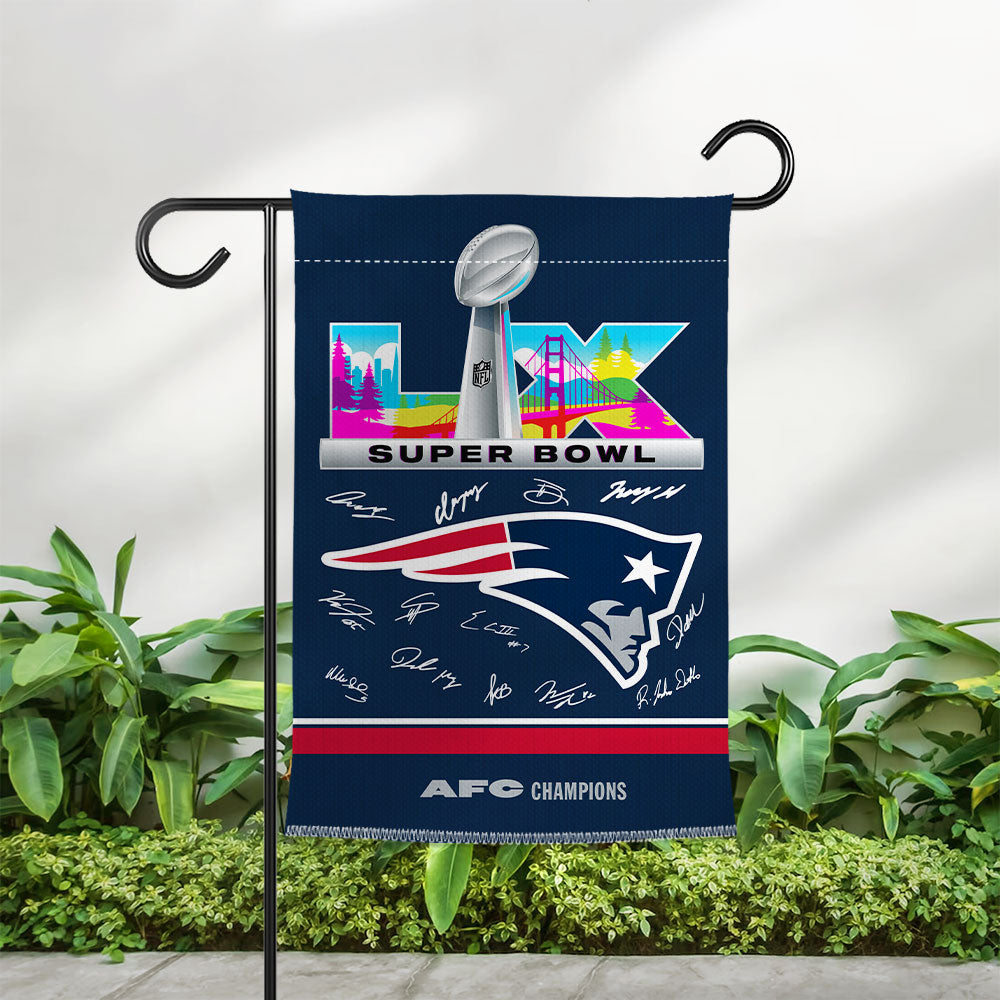 New England Patriots 2025 AFC Champions Double-side Garden Flag – TMTHU3461
