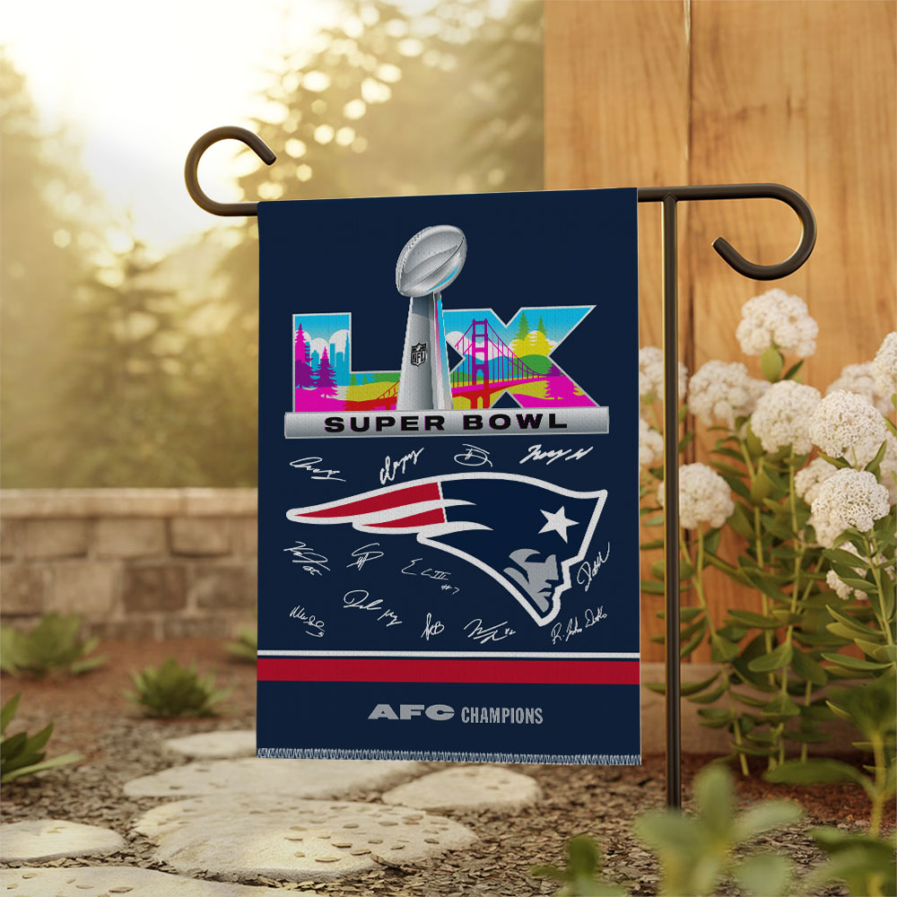 New England Patriots 2025 AFC Champions Double-side Garden Flag – TMTHU3461