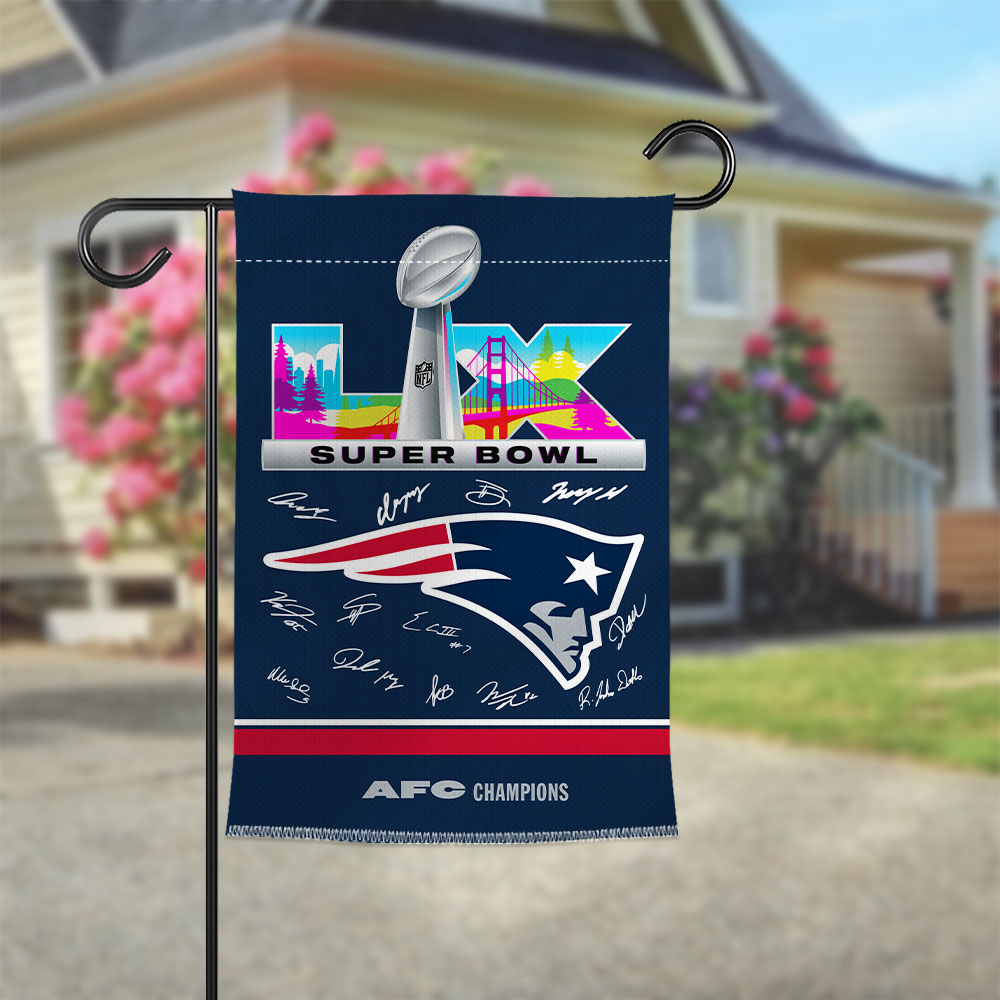 New England Patriots 2025 AFC Champions Double-side Garden Flag – TMTHU3461