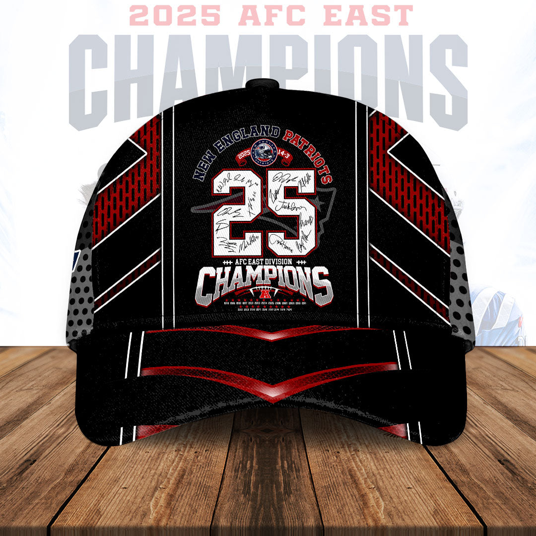 New England Patriots 2025 AFC East Champions Classic Cap – HOATT15746