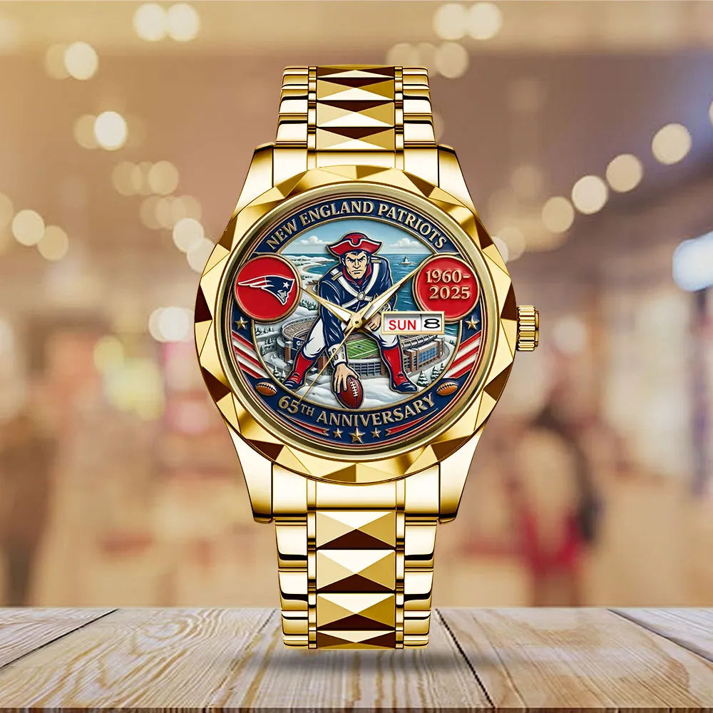 New England Patriots 65th Anniversary Alloy Luxury Quartz Watch – MAITM14414