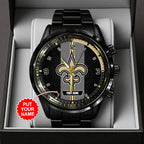 Personalized New Orleans Saints Black Stainless Steel Watch – TANTN16021