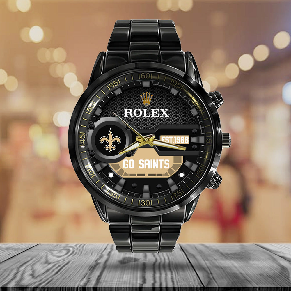 New Orleans Saints x Rolex Black Stainless Steel Watch – MAITM13217