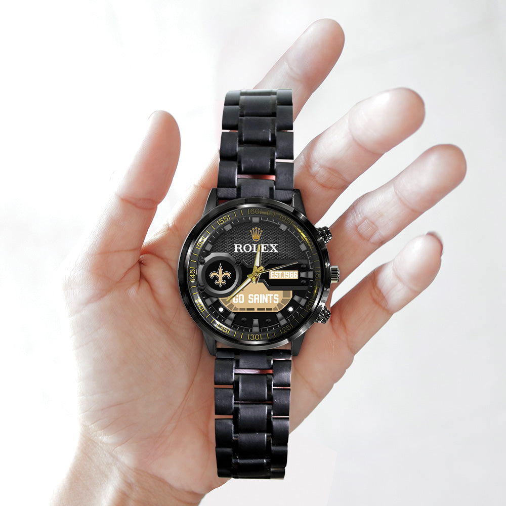 New Orleans Saints x Rolex Black Stainless Steel Watch – MAITM13217