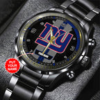Personalized New York Giants Black Stainless Steel Watch – TANTN16023