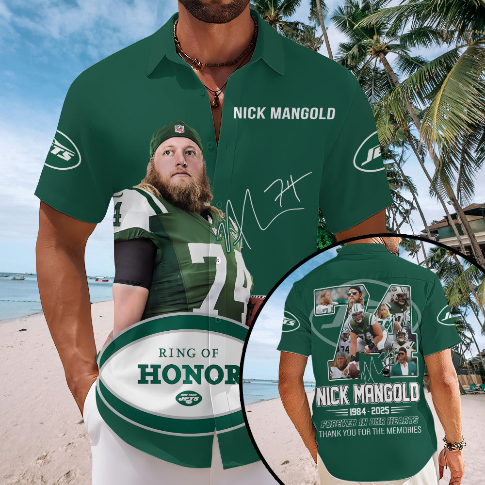 New York Jets x Nick Mangold Short Sleeve Button-Down Shirt – MAITM13627