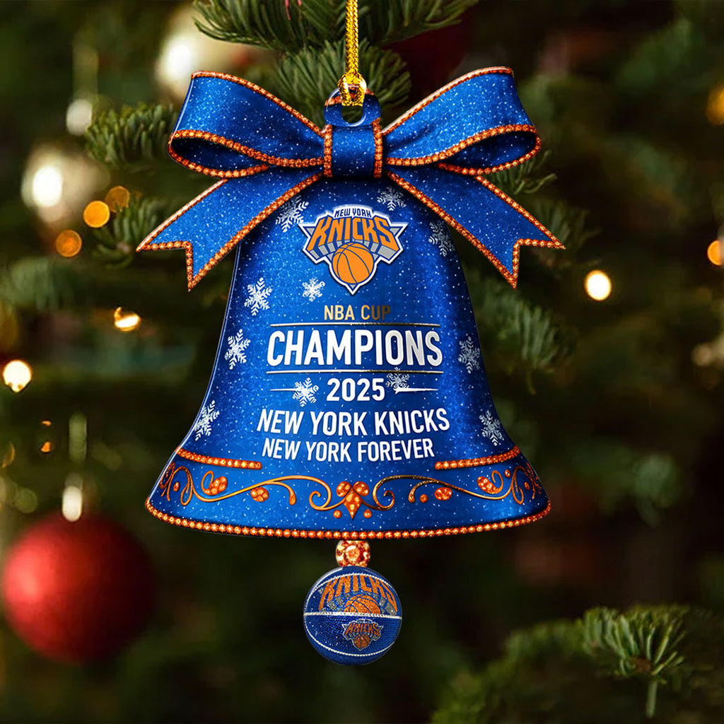 New York Knicks 2025 NBA Cup Champions Custom Shape 2-sided Acrylic Ornament – HOATT15187
