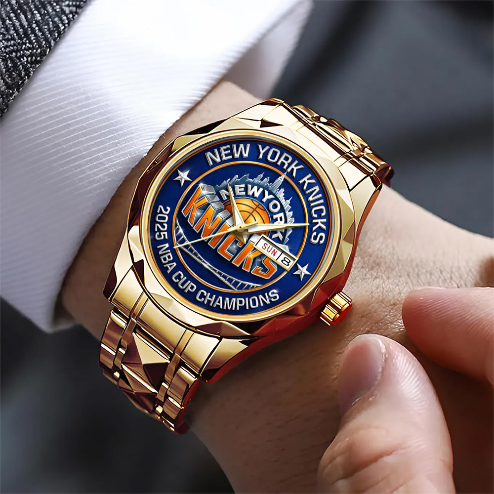 New York Knicks 2025 NBA Cup Champions Alloy Luxury Quartz Watch – TMTHU2901