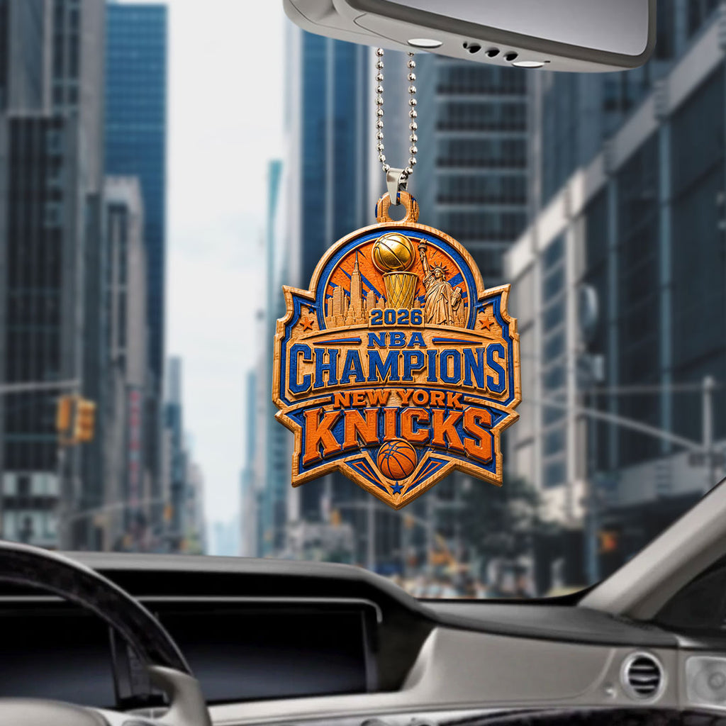 New York Knicks 2026 NBA Finals Champions Custom shape 2-sided Acrylic Car Ornament – HOATT18880