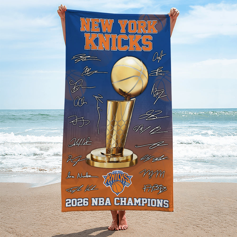 New York Knicks NBA Champions 2026 Rectangle Beach Towel – TMTHU6941