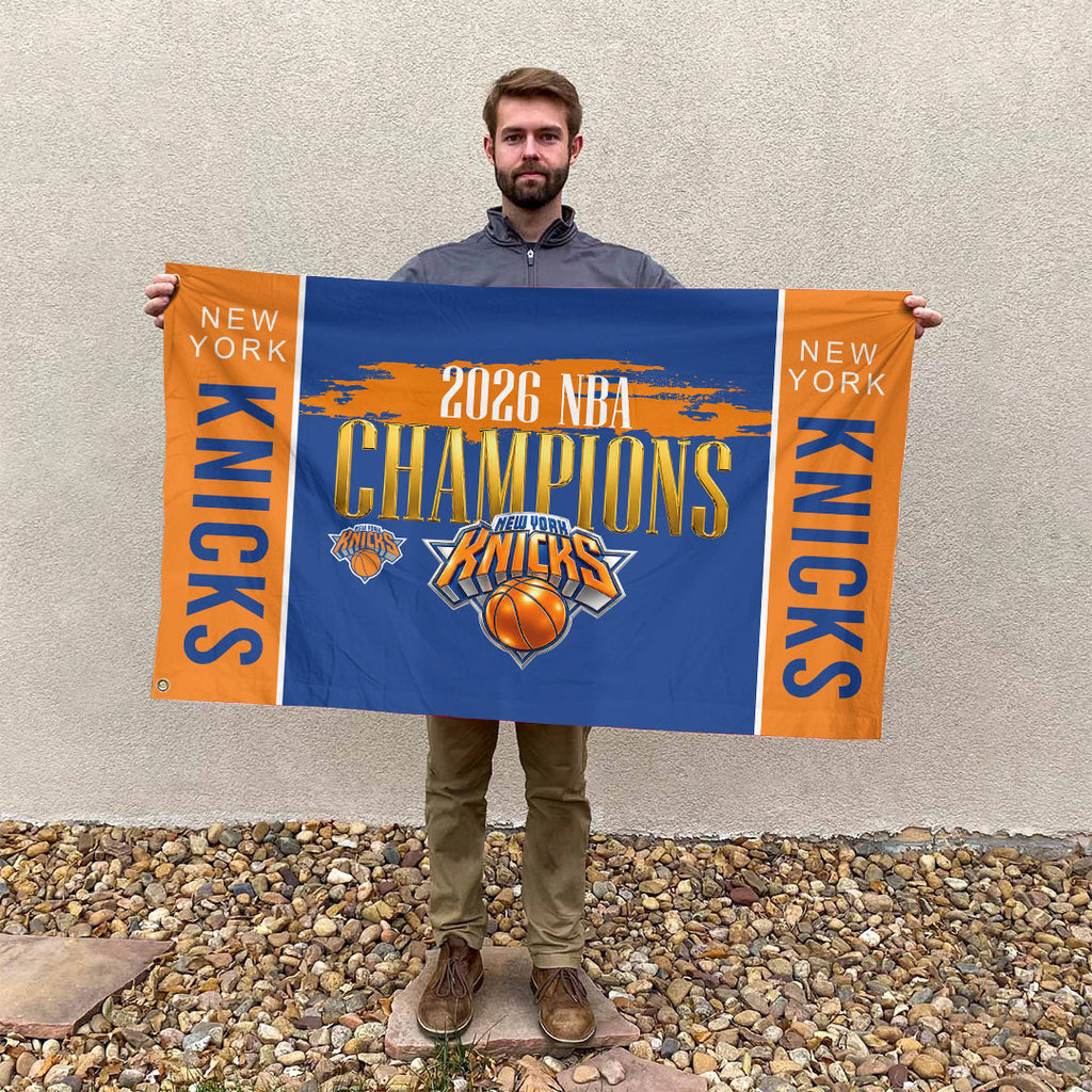 New York Knicks 2026 NBA Finals Champions 3D Double-side House Flag – HOATT18871