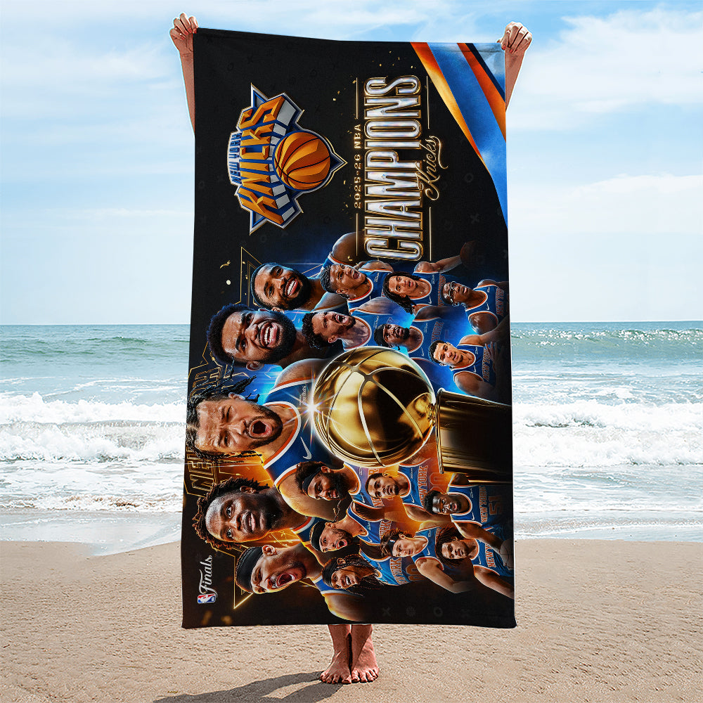 New York Knicks NBA Champions 2026 Rectangle Beach Towel – TMTHU6805