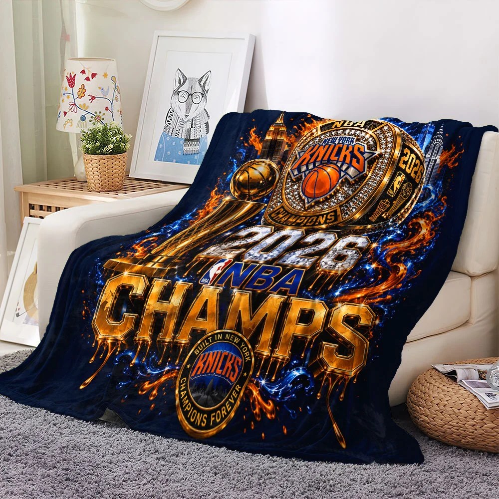 New York Knicks NBA Champions 2026 Fleece Blanket – TMTHU8915