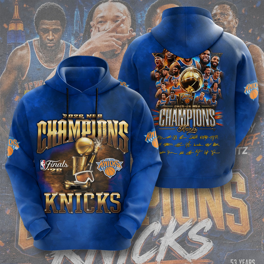 New York Knicks NBA Finals Champions 2026 3D Apparel – TMTHU6913
