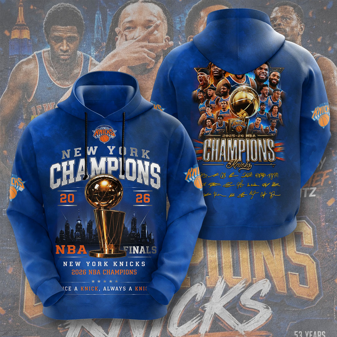New York Knicks NBA Finals Champions 2026 3D Apparel – TMTHU6914