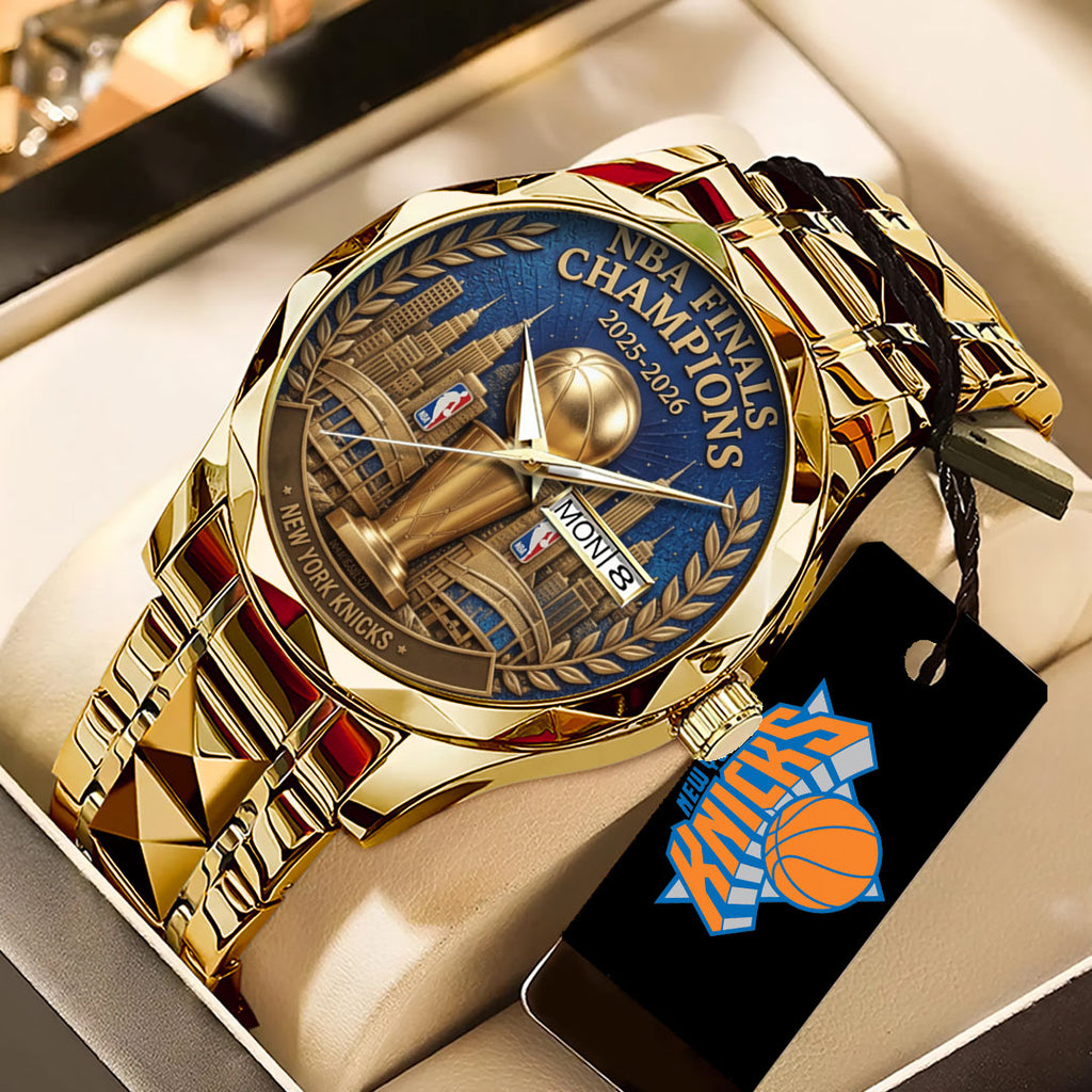 New York Knicks NBA Finals Champions 2026 Alloy Luxury Quartz Watch – TANTN23630