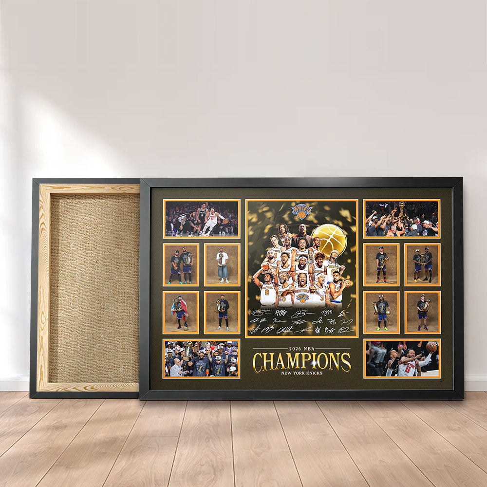 New York Knicks NBA Finals Champions 2026 Rectangle Canvas With Inner Frame – TANTN23757