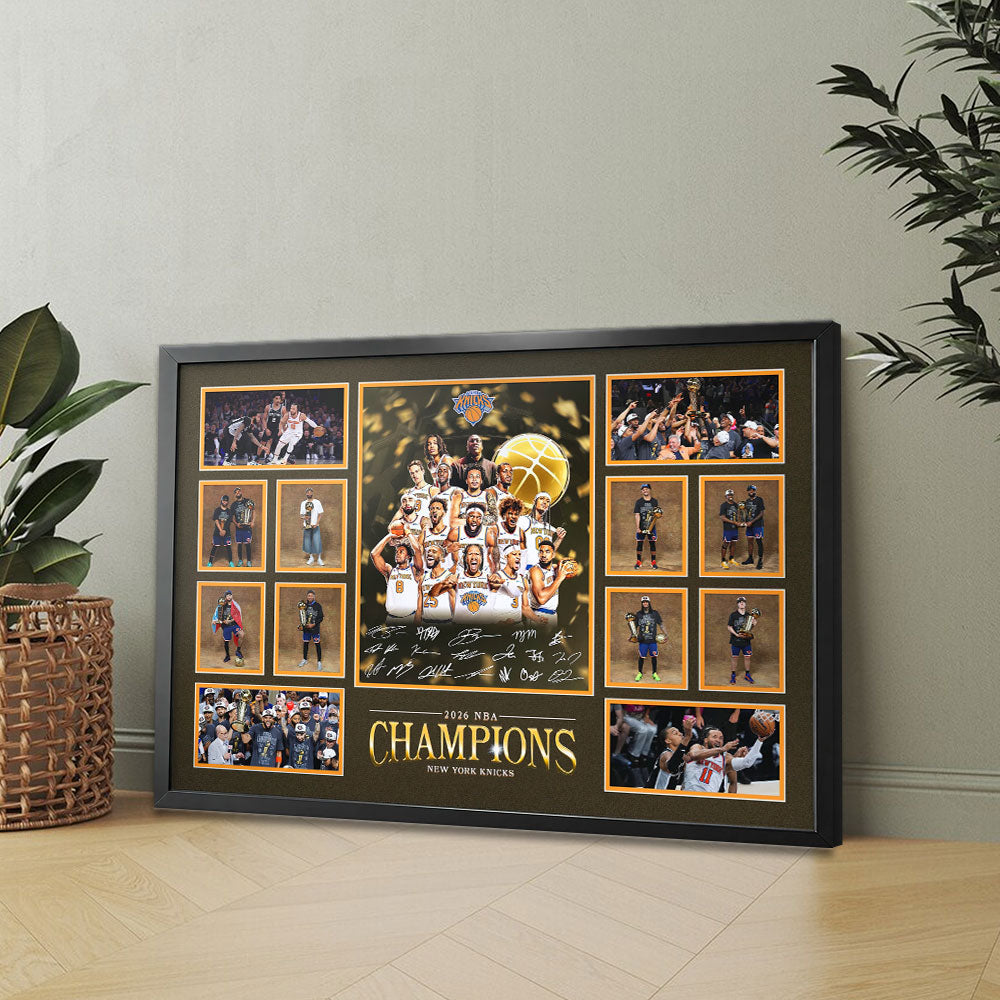 New York Knicks NBA Finals Champions 2026 Rectangle Canvas With Inner Frame – TANTN23757