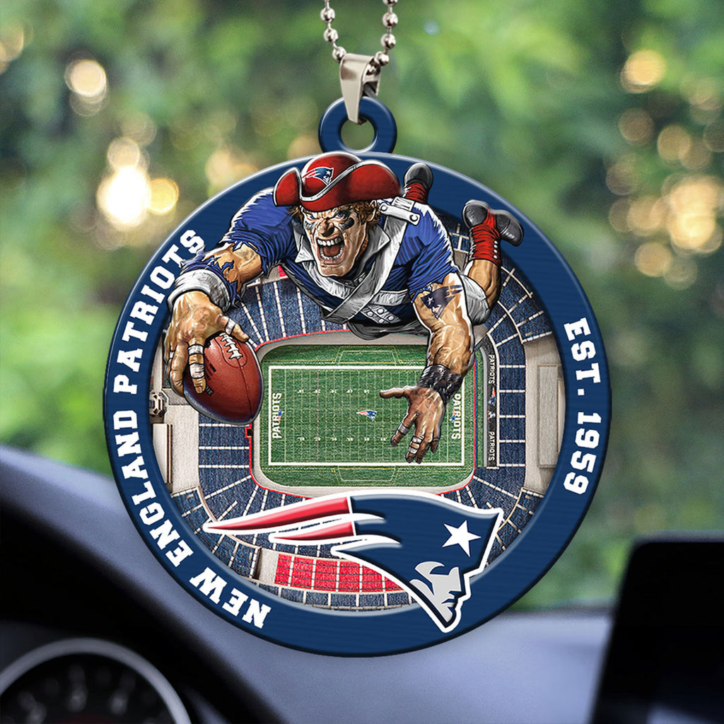 New England Patriots Custom shape 2-sided Acrylic Car Ornament – HOATT12588