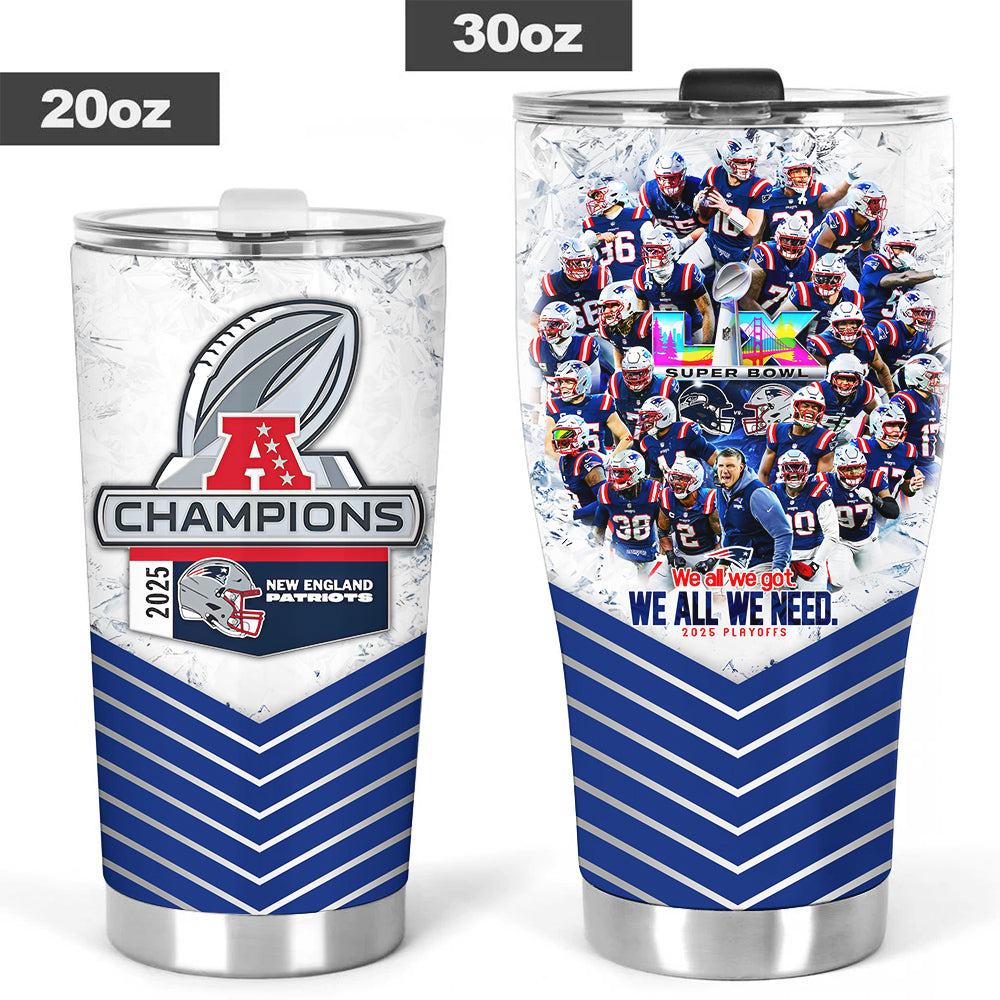 New England Patriots 2025 AFC Champions Tumbler Cup – TMTHU3469