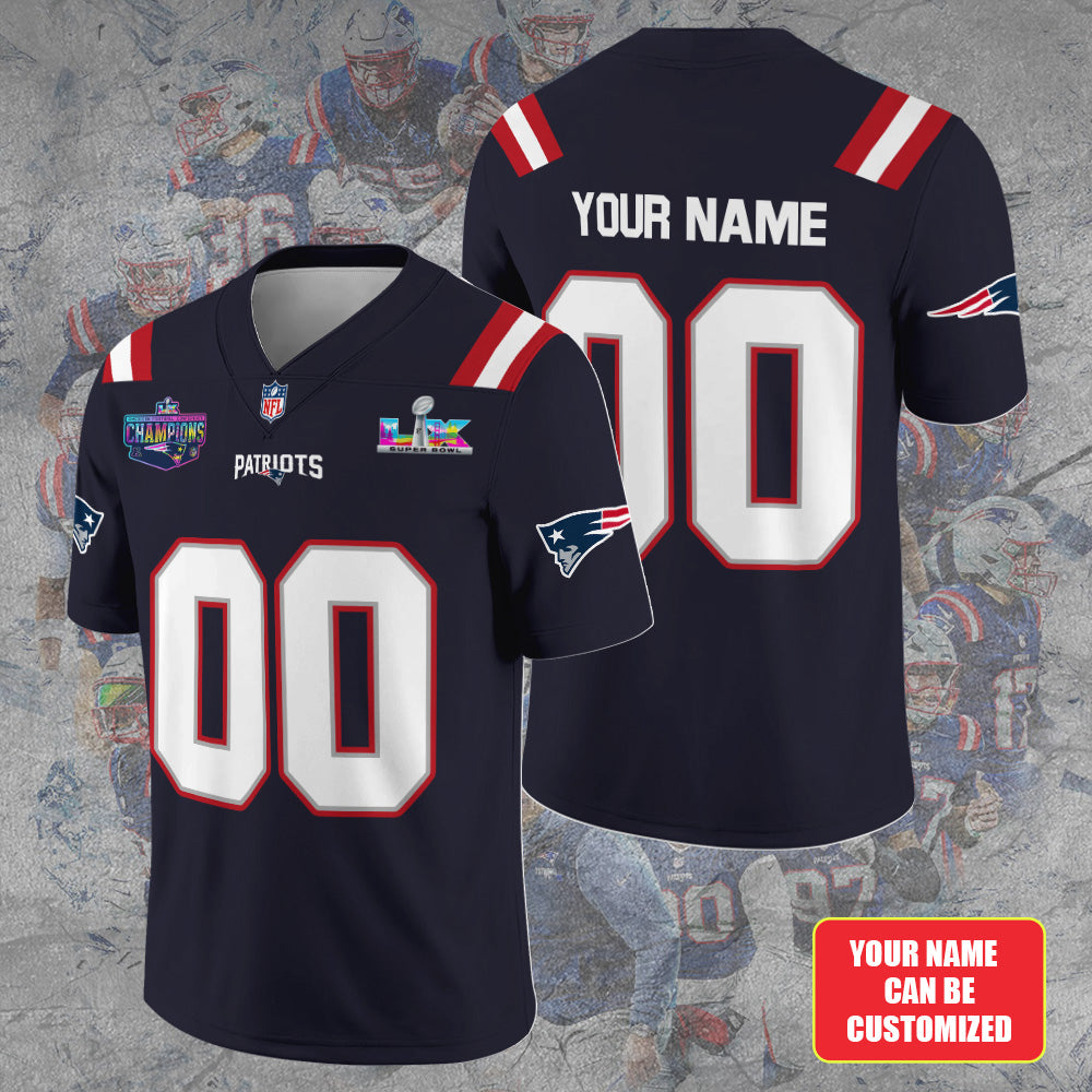 Personalized New England Patriots 2025 Super Bowl LX 3D Football Jersey – TANTN20718