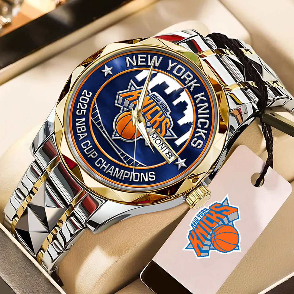 New York Knicks 2025 NBA Cup Champions Alloy Luxury Quartz Watch – TMTHU2719