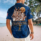 New York Knicks 2026 NBA Finals Champions Short Sleeve Button-Down Shirt – HOATT18630