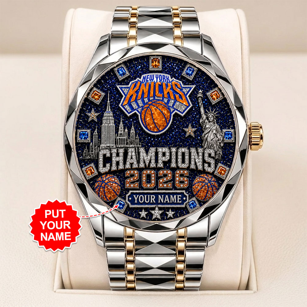 Personalized New York Knicks NBA Finals Champions 2026 Alloy Luxury Quartz Watch – TANTN23968