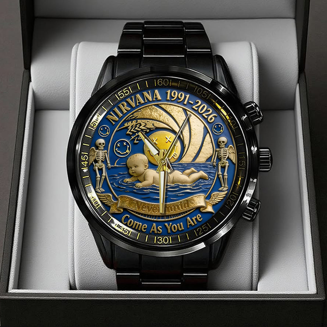 Nirvana x Nevermind 35th Anniversary Black Stainless Steel Watch – TANTN20049