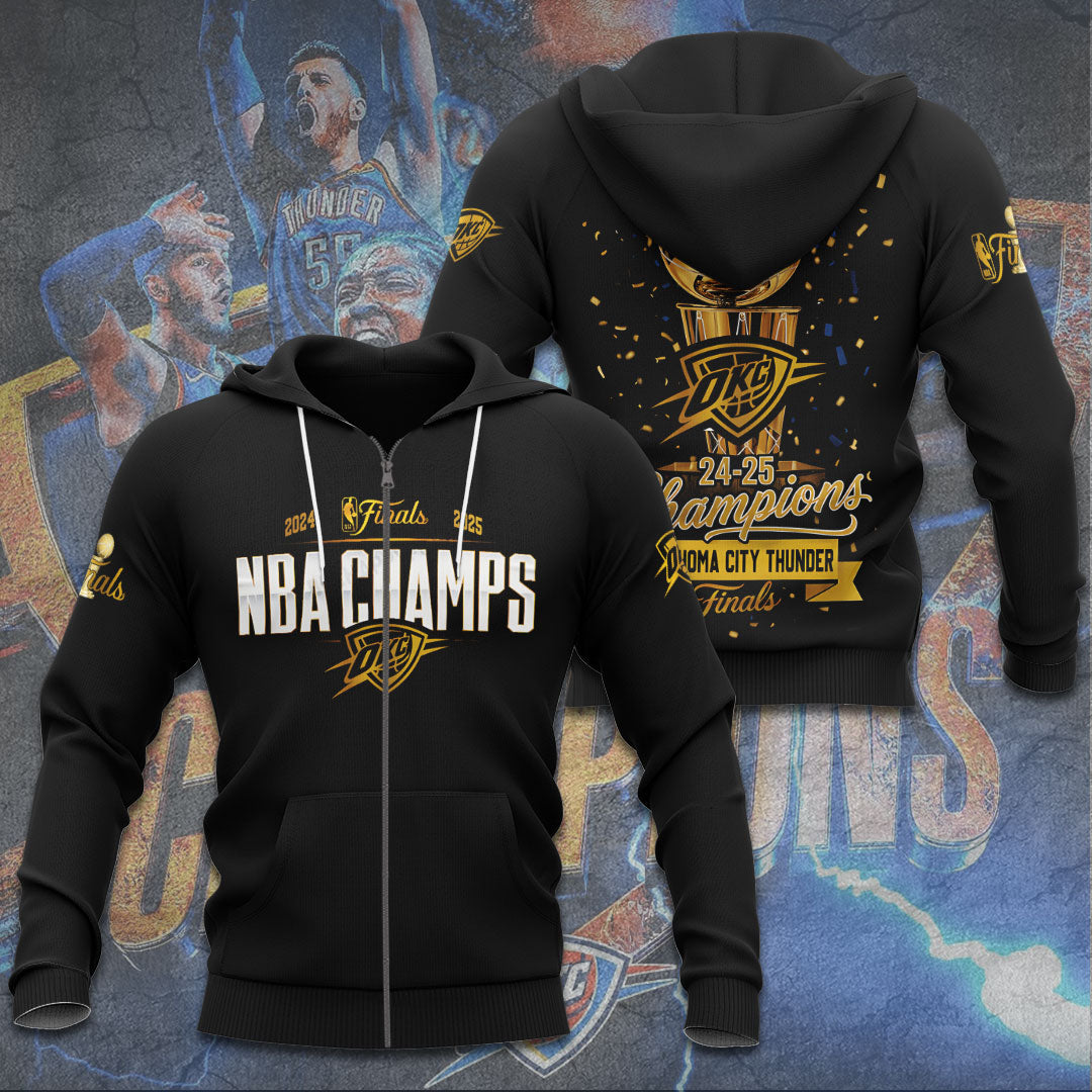 Oklahoma City Thunder 2025 NBA Champions 3D Apparel – TANTN 13927