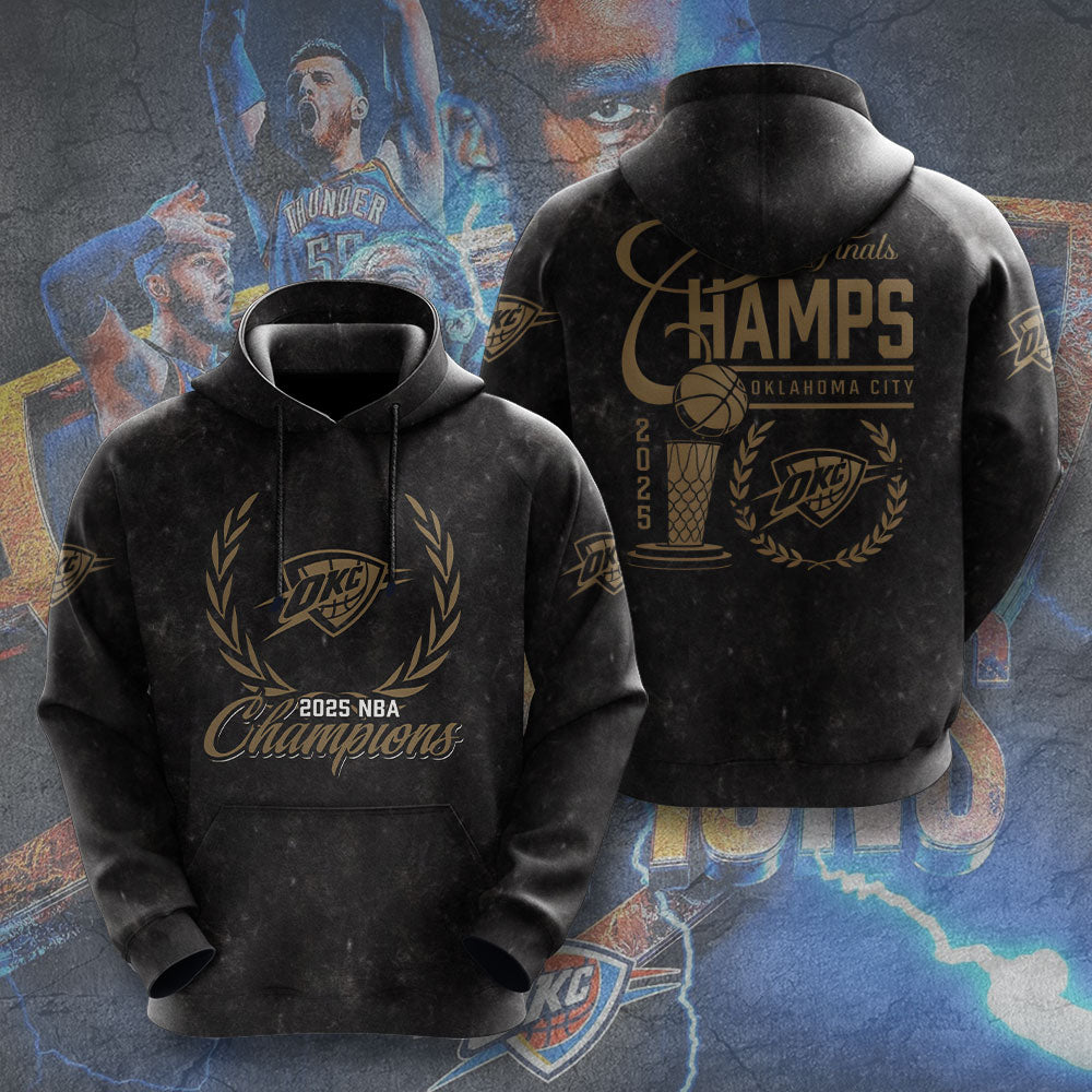 Oklahoma City Thunder 2025 NBA Champions 3D Apparel – TANTN 13957