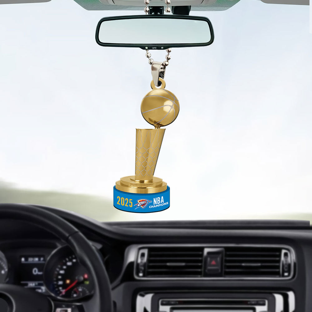 Oklahoma City Thunder 2025 NBA Champions Custom shape 2-sided Acrylic Car Ornament – MAITM 11748