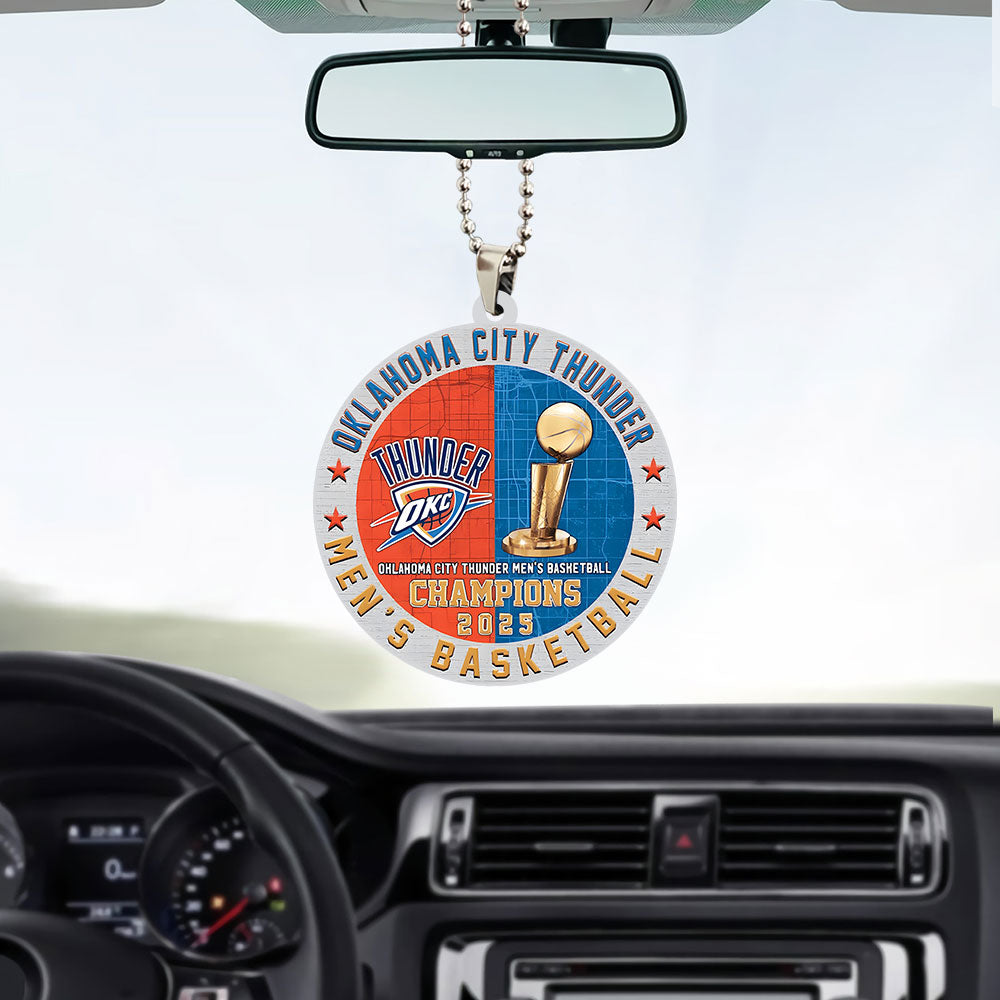 Oklahoma City Thunder 2025 NBA Champions Custom shape 2-sided Acrylic Car Ornament – TANTN 13912