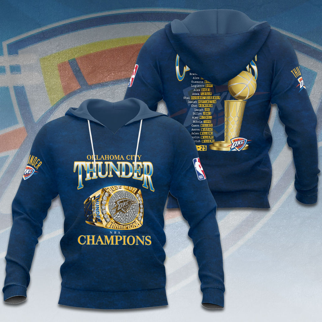 Oklahoma City Thunder 2025 NBA Champions 3D Apparel – HOATT 11397