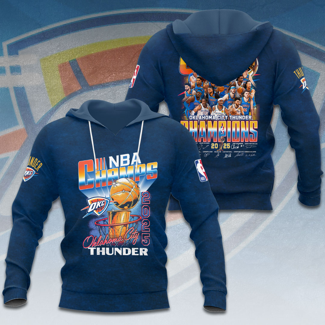 Oklahoma City Thunder 2025 NBA Champions 3D Apparel – HOATT 11440